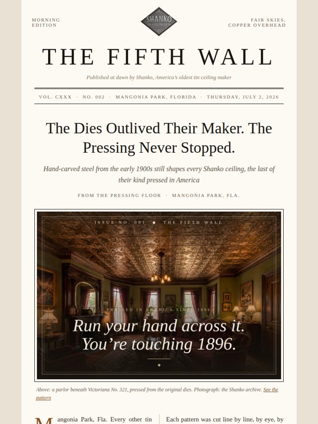 The Fifth Wall newsletter created by Key Bridge for Shanko